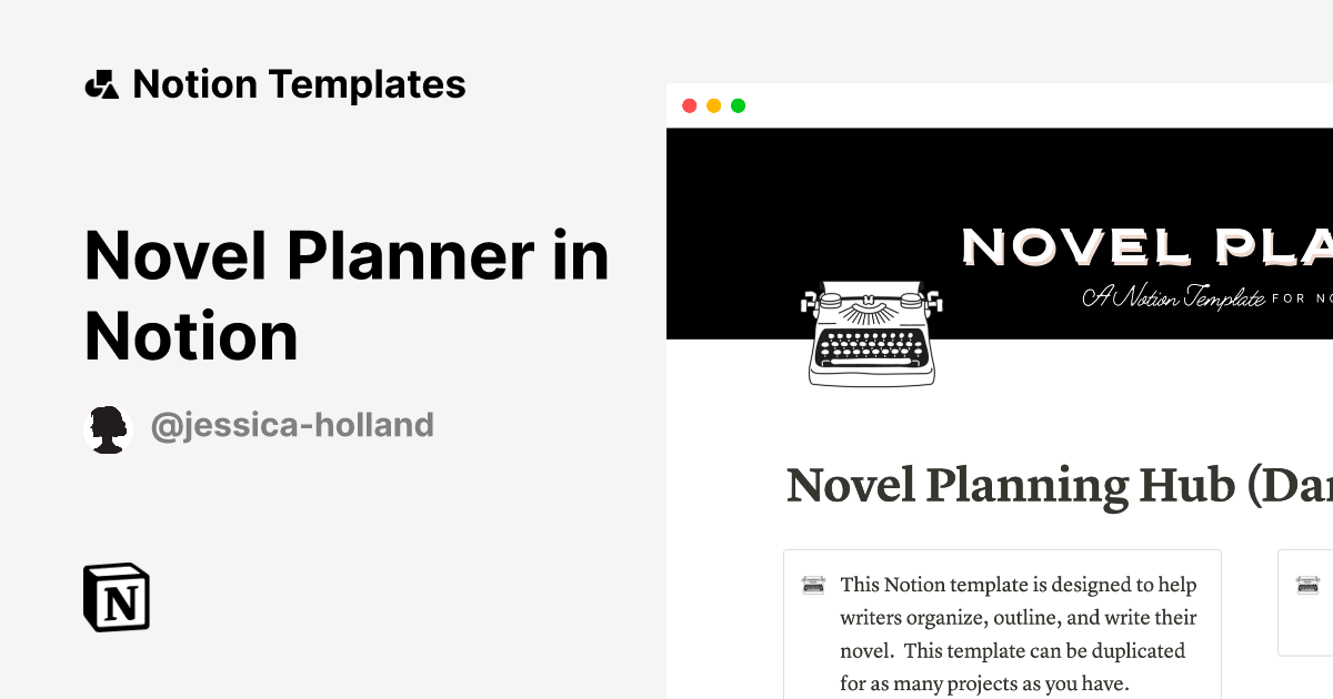 Novel Planner in Notion Notion Template