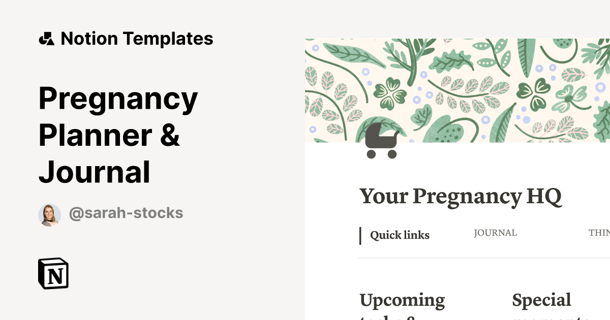Pregnancy Planner & Journal Notion Template