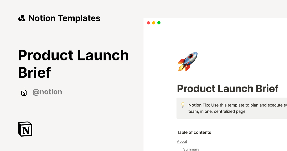 Notion Templates for Launch