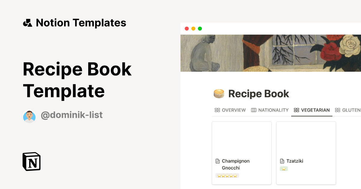 Recipe Book  Notion Template