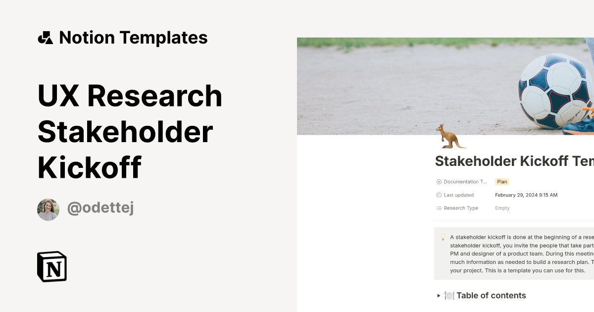 ux research kickoff template