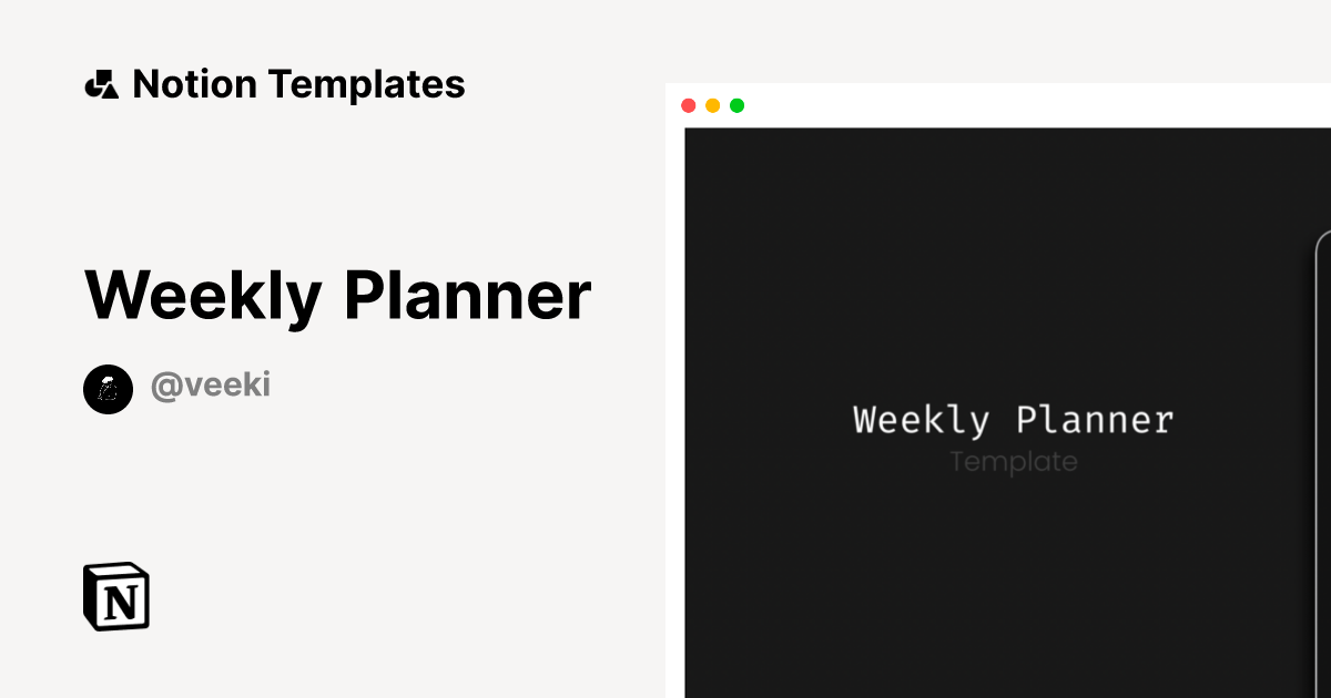 Weekly Planner Notion Template