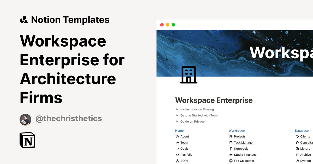 Workspace Enterprise for Architecture Firms Notion Template