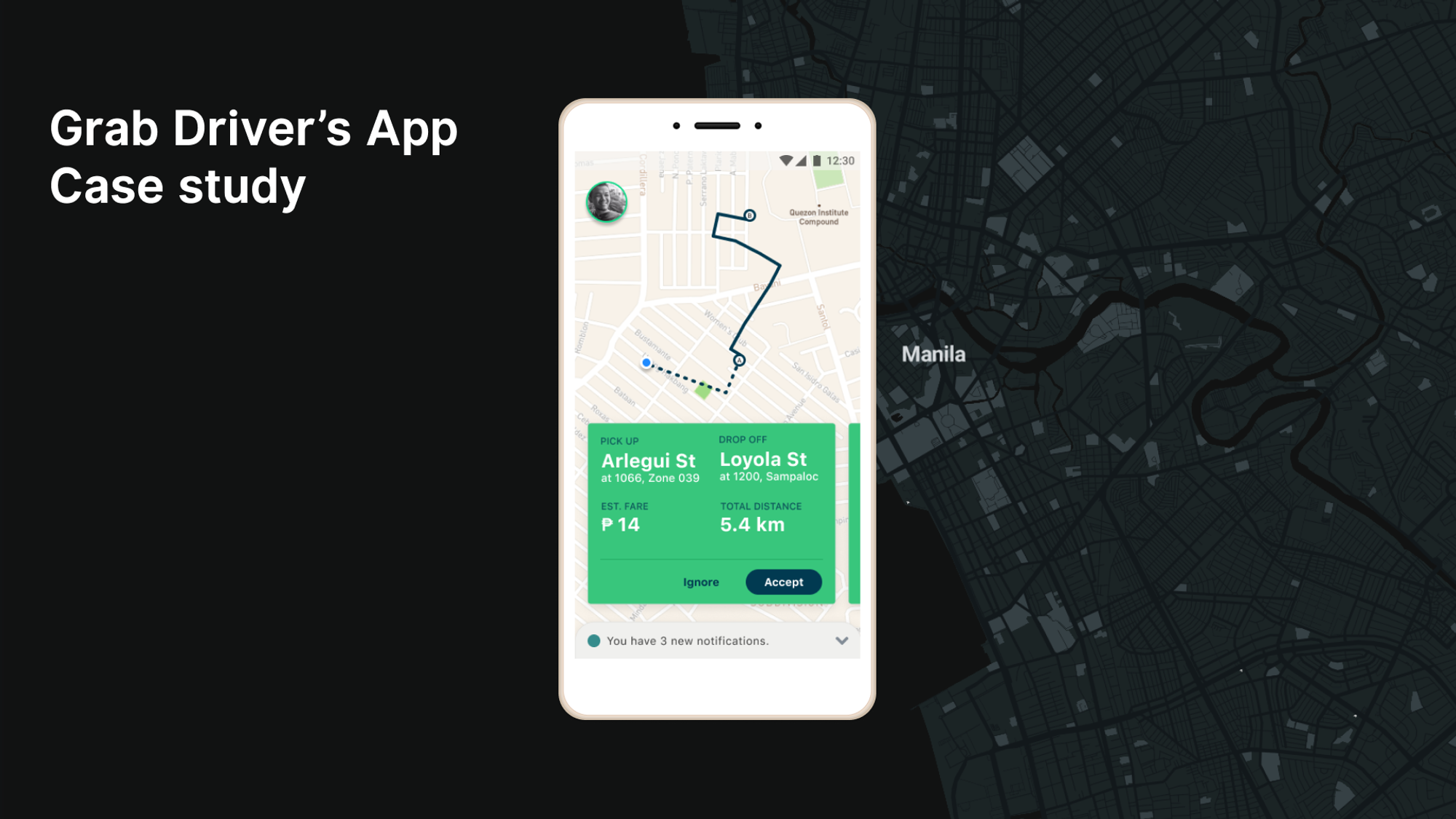 Designing a food delivery app for motorbike drivers - a UX case study