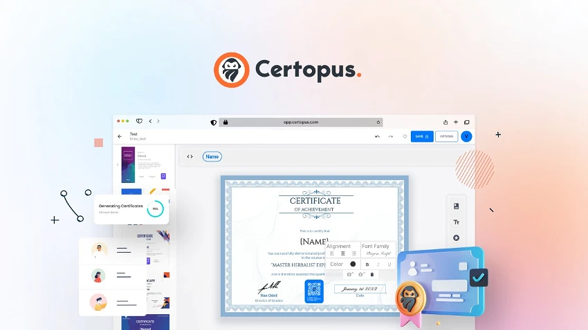 Certopus: Advanced-to-blockchain digital credentials platform