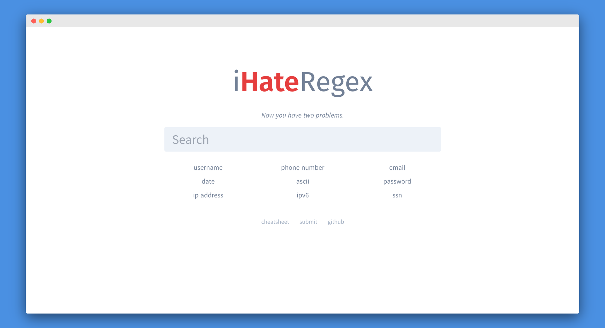 i Hate Regex - The Regex Cheat Sheet