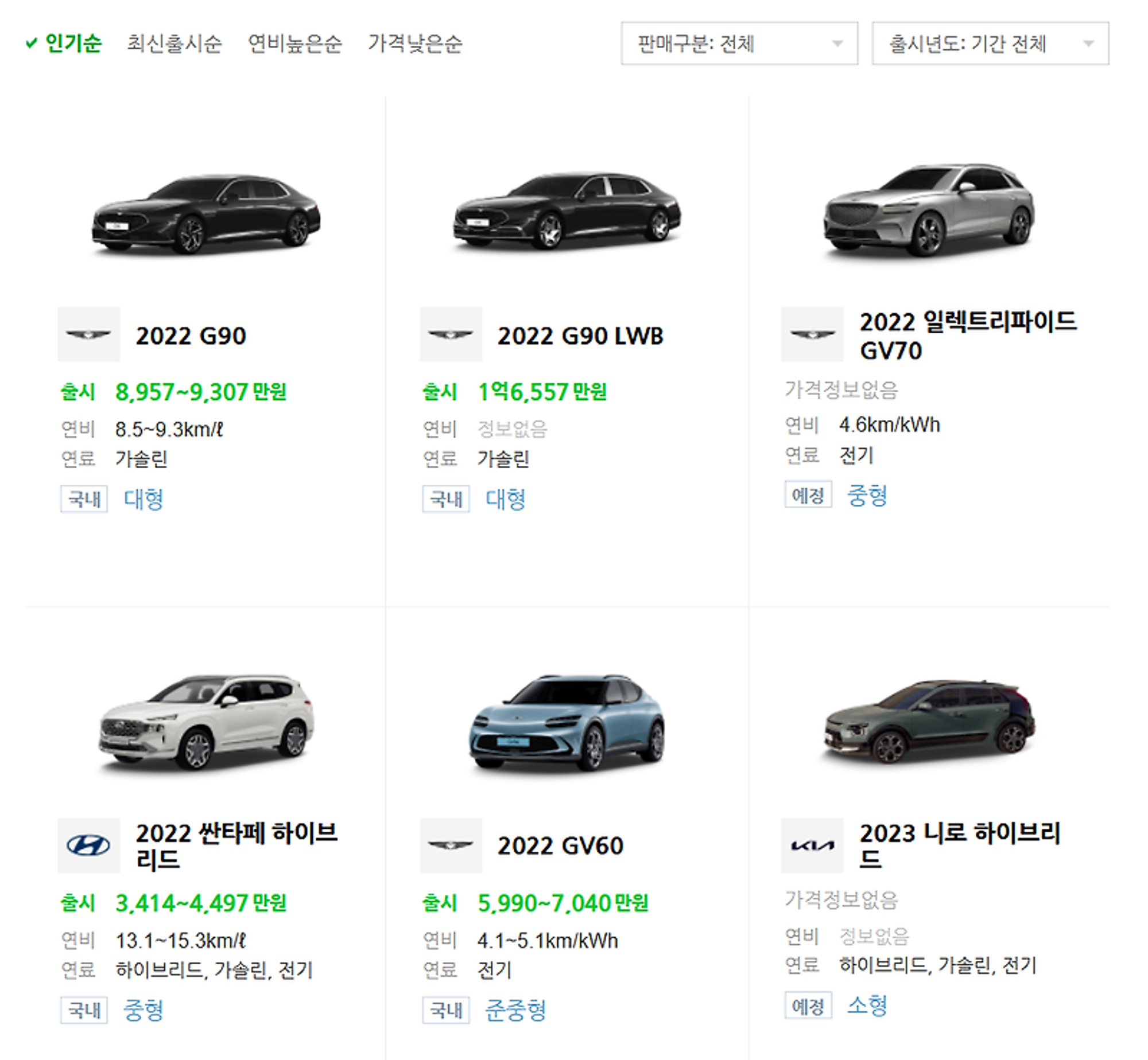 자동차 종류 (SUV, 세단, 왜건, MPV, 쿠페?)