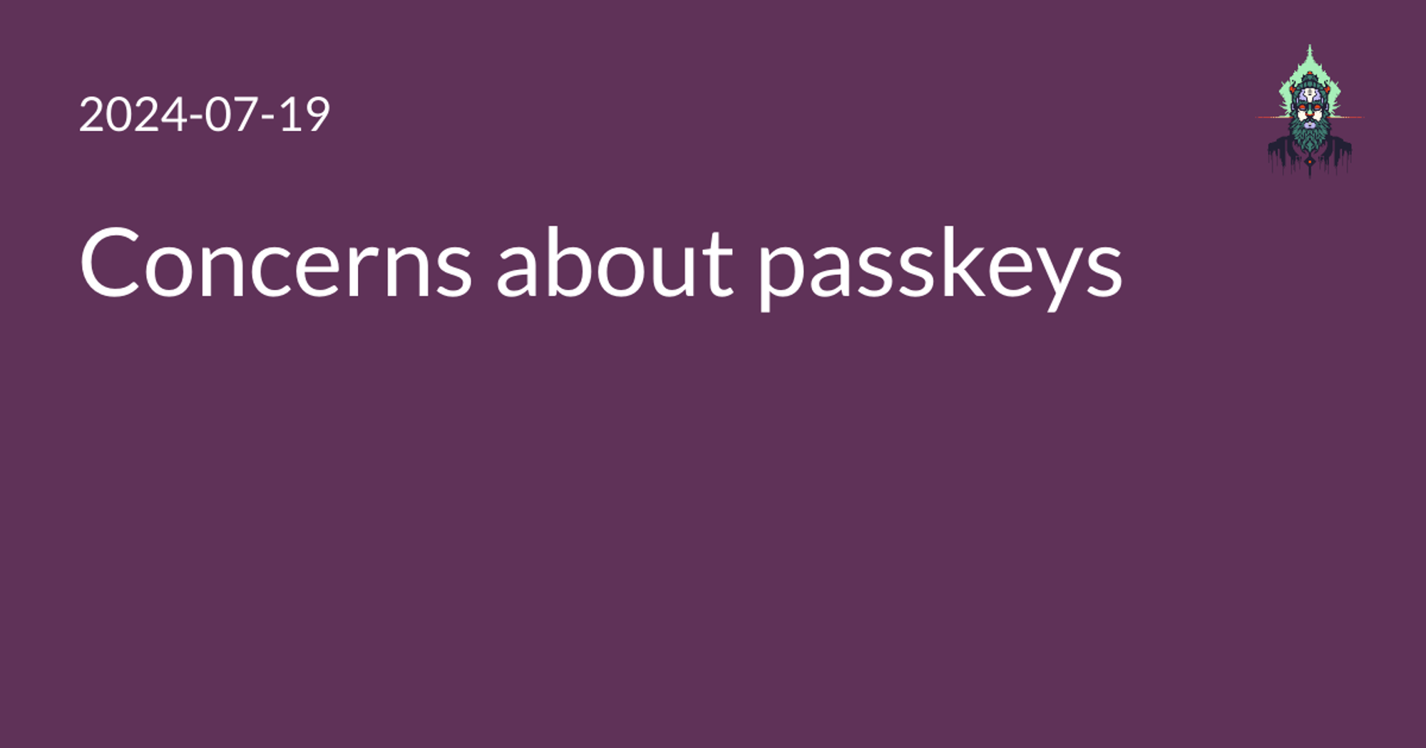 Concerns about passkeys