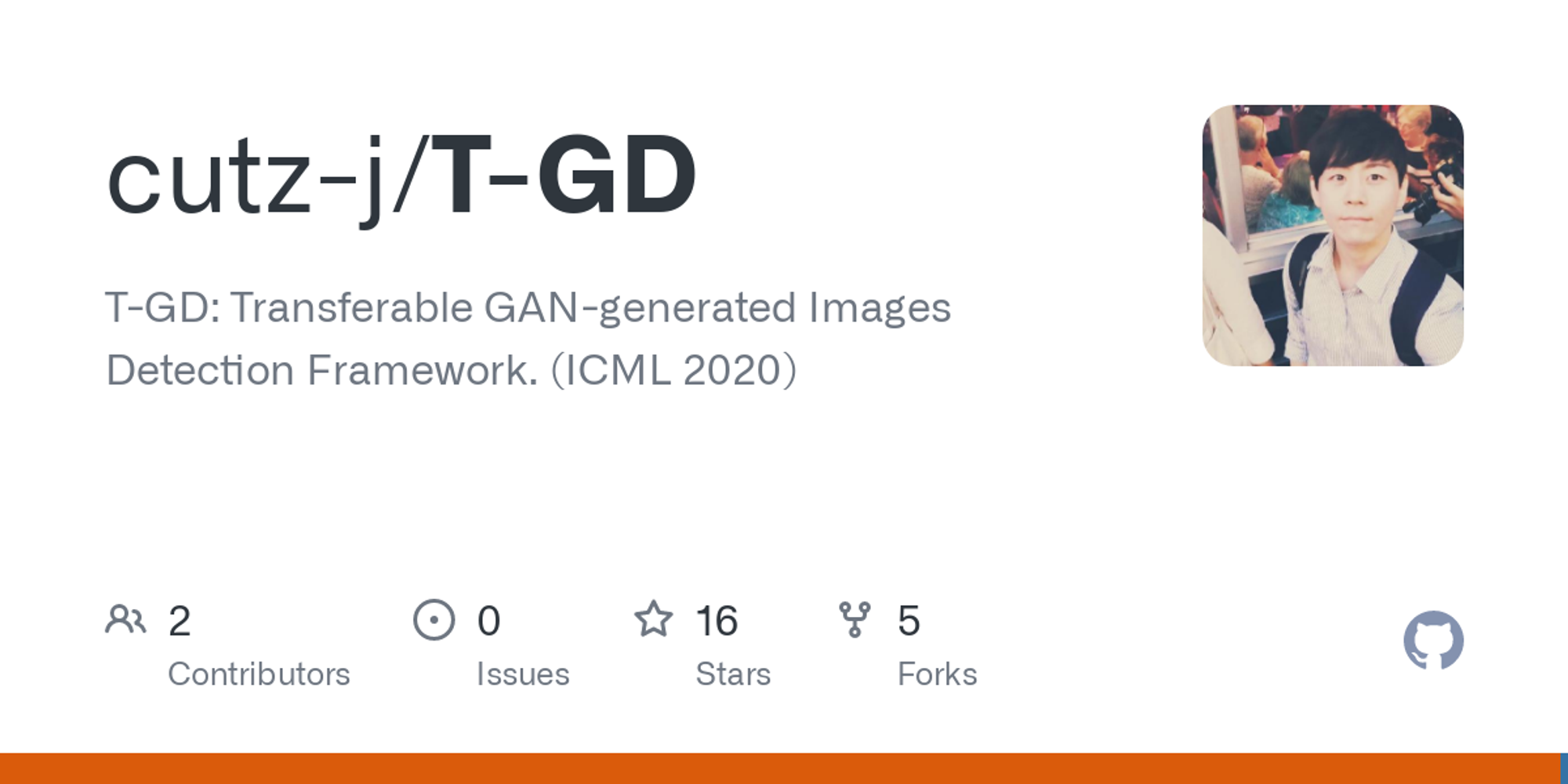 GitHub - cutz-j/T-GD: T-GD: Transferable GAN-generated Images Detection Framework. (ICML 2020)