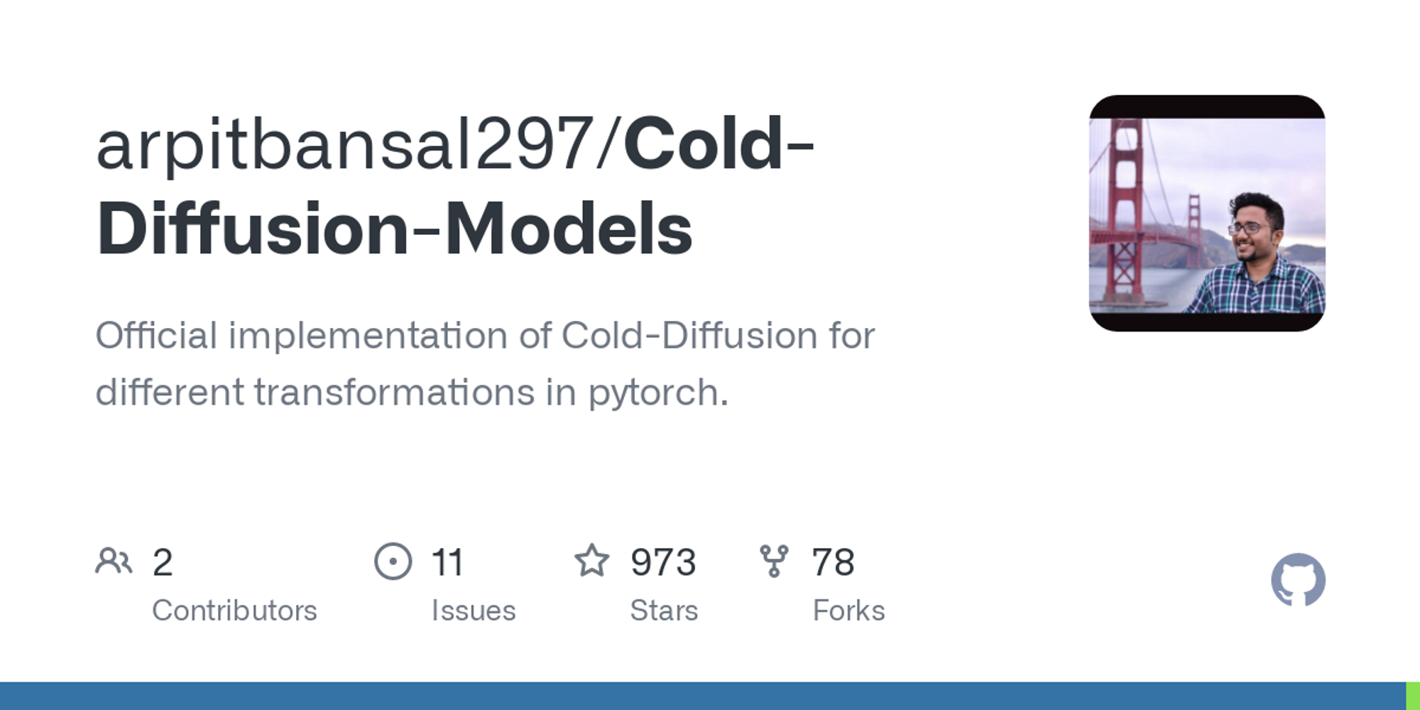 GitHub - arpitbansal297/Cold-Diffusion-Models: Official implementation of Cold-Diffusion for different transformations in pytorch.