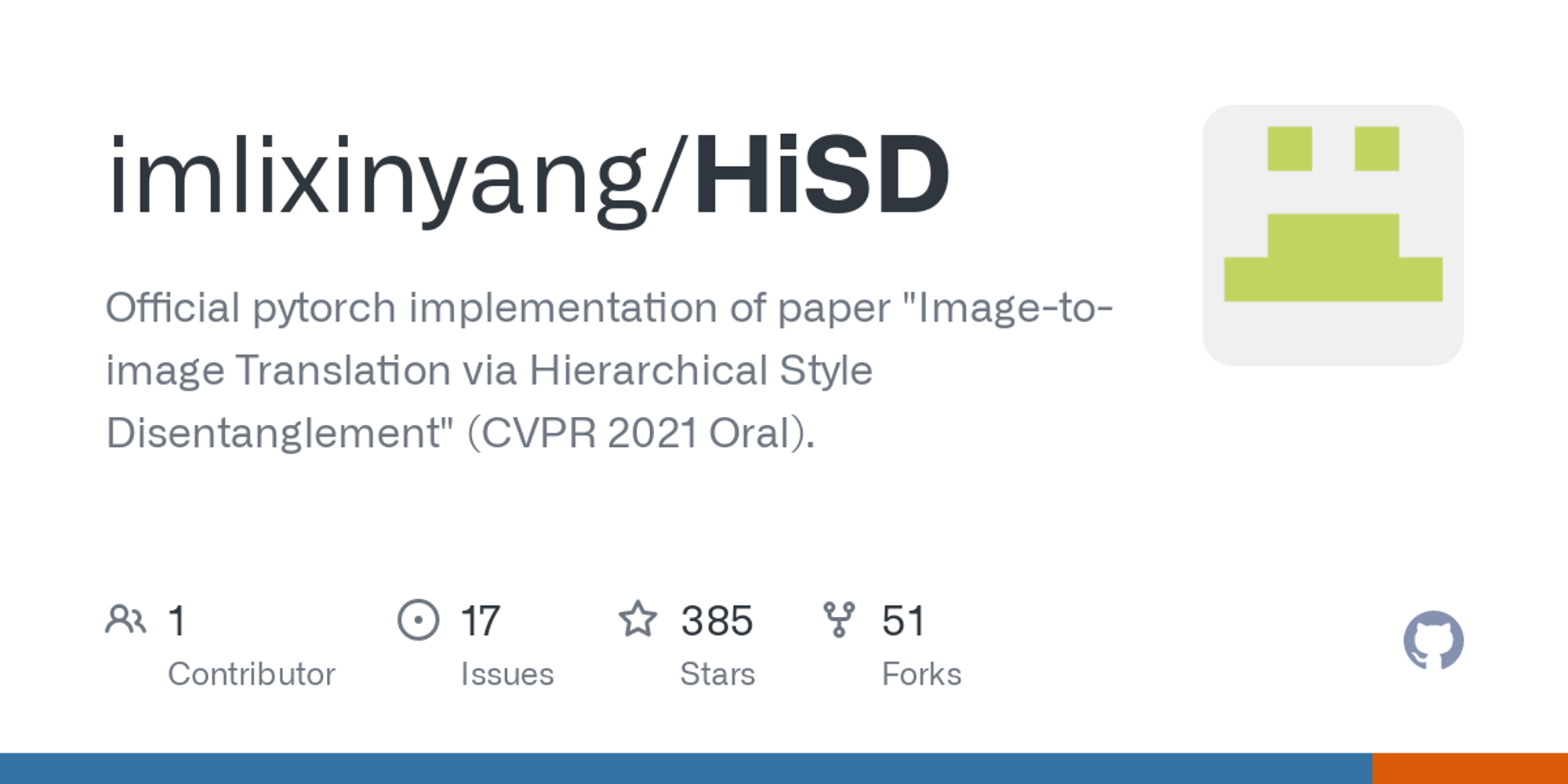 GitHub - imlixinyang/HiSD: Official pytorch implementation of paper "Image-to-image Translation via Hierarchical Style Disentanglement" (CVPR2021 Oral).