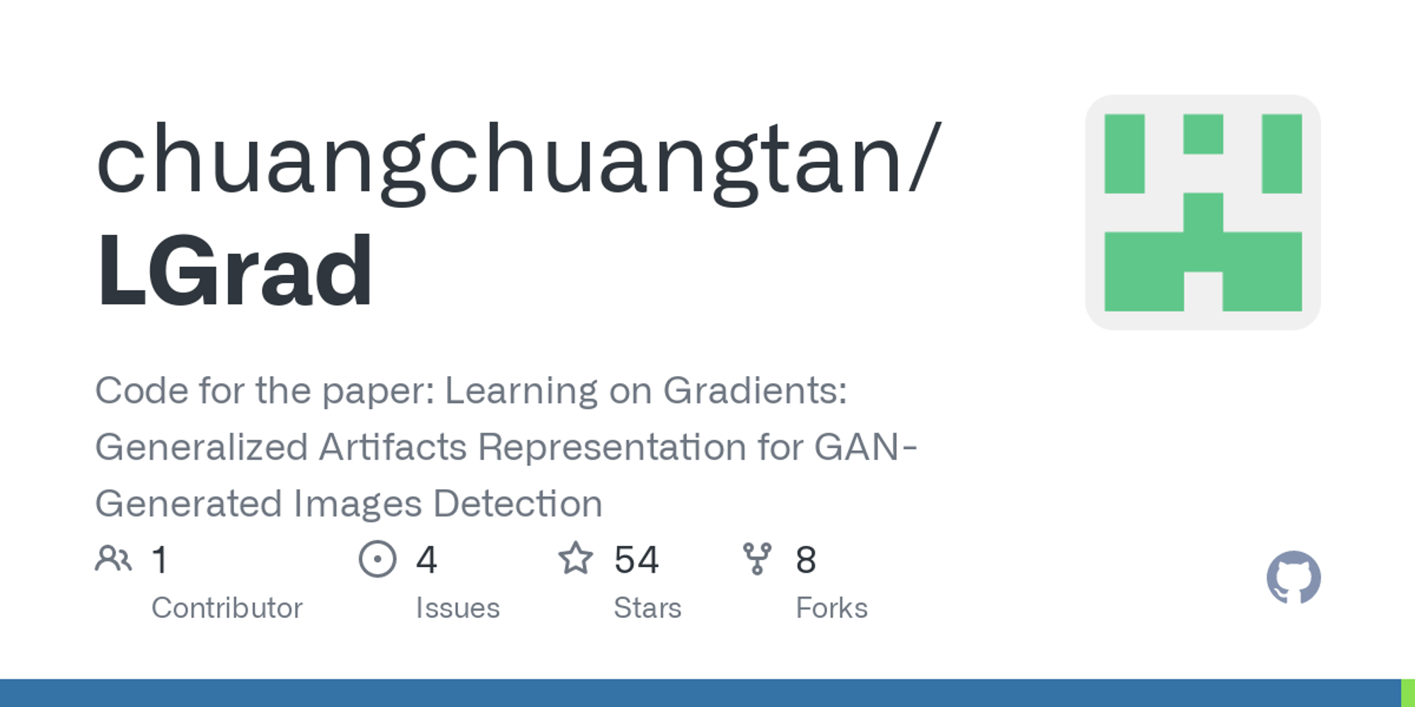 GitHub - chuangchuangtan/LGrad: Code for the paper: Learning on Gradients: Generalized Artifacts Representation for GAN-Generated Images Detection