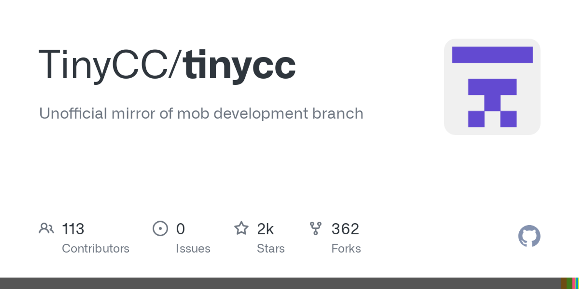 GitHub - TinyCC/tinycc: Unofficial mirror of mob development branch