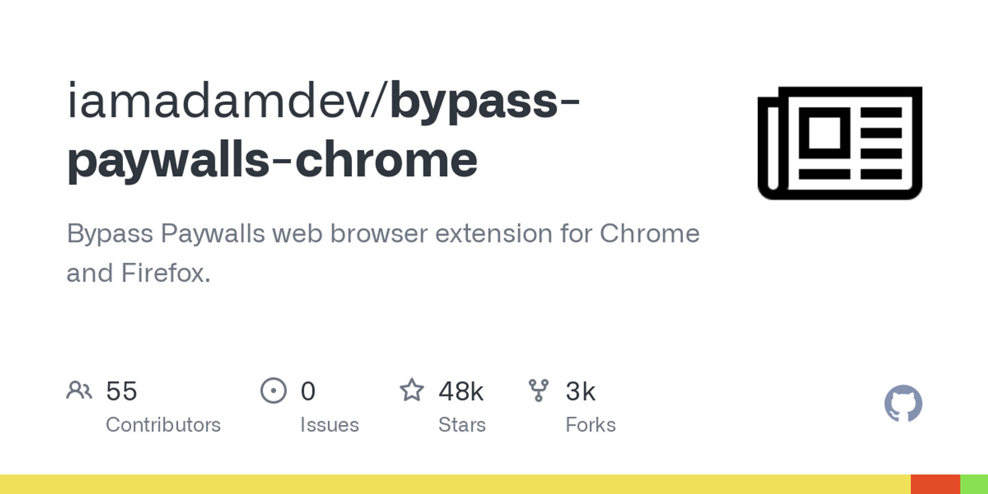GitHub - iamadamdev/bypass-paywalls-chrome: Bypass Paywalls web browser extension for Chrome and Firefox.