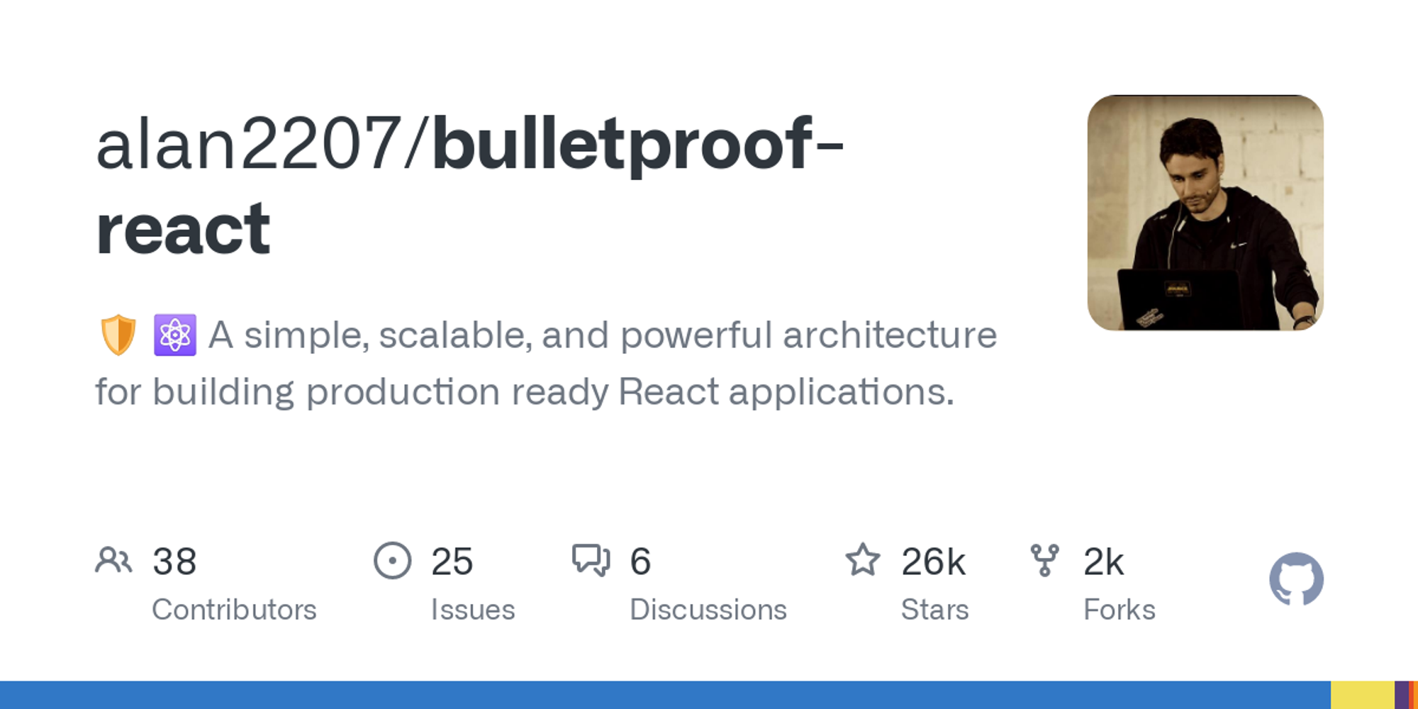 GitHub - alan2207/bulletproof-react: 🛡️ ⚛️ A simple, scalable, and powerful architecture for building production ready React applications.