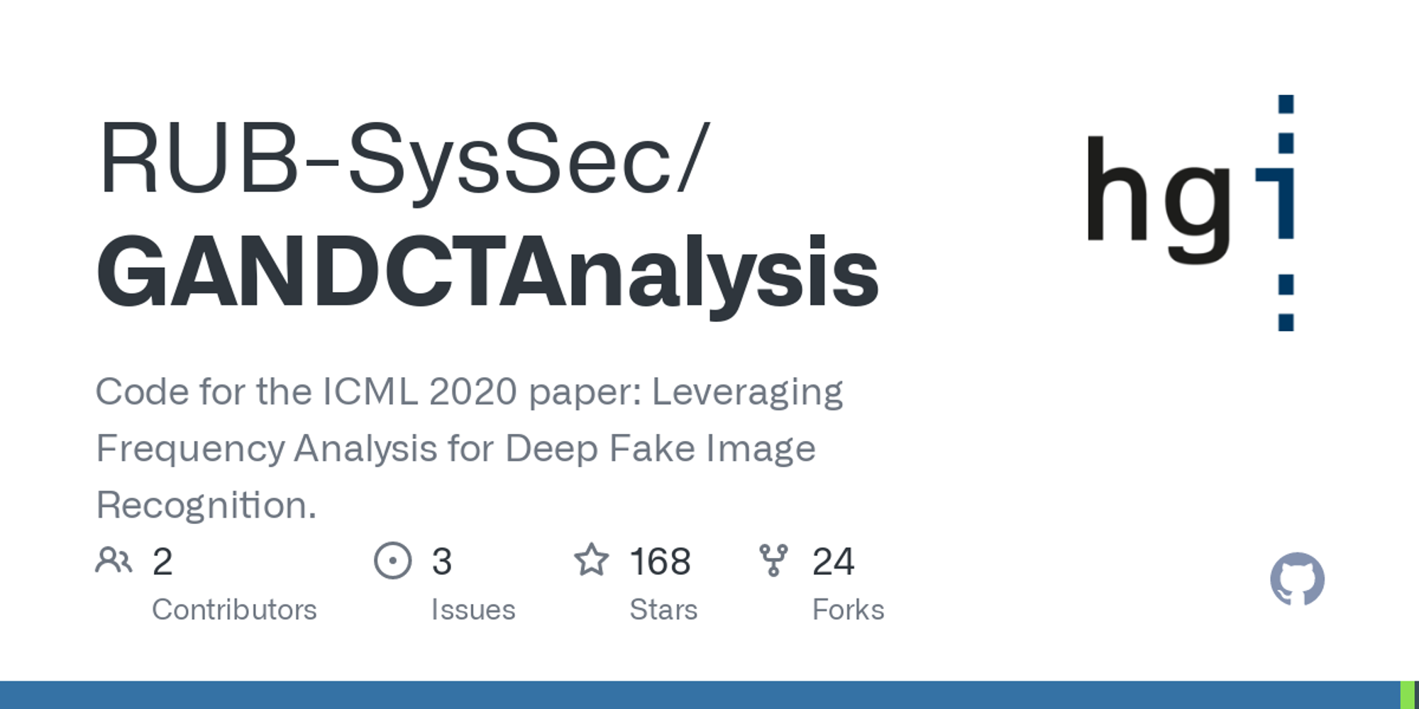 GitHub - RUB-SysSec/GANDCTAnalysis: Code for the ICML 2020 paper: Leveraging Frequency Analysis for Deep Fake Image Recognition.