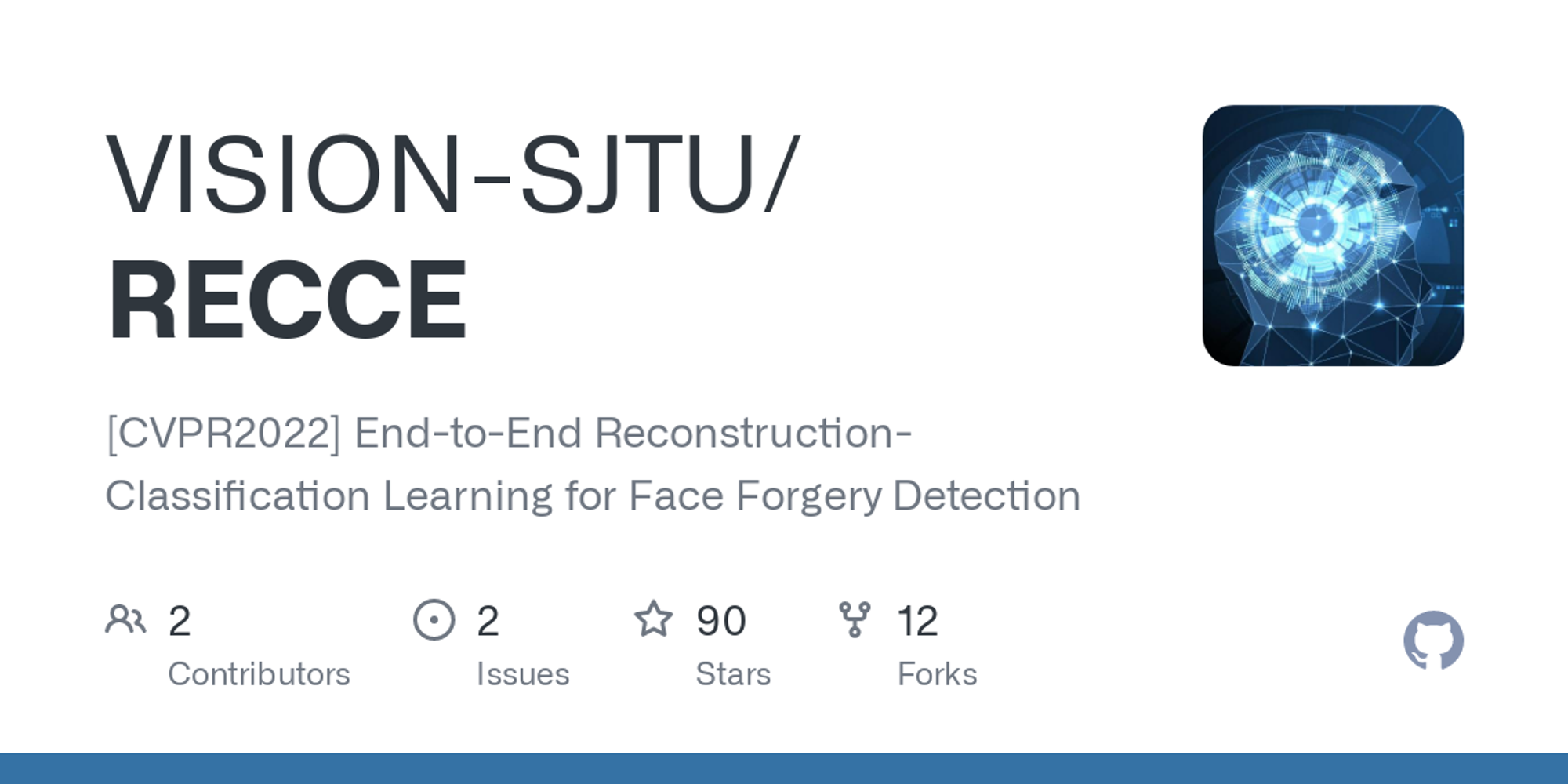 GitHub - VISION-SJTU/RECCE: [CVPR2022] End-to-End Reconstruction-Classification Learning for Face Forgery Detection