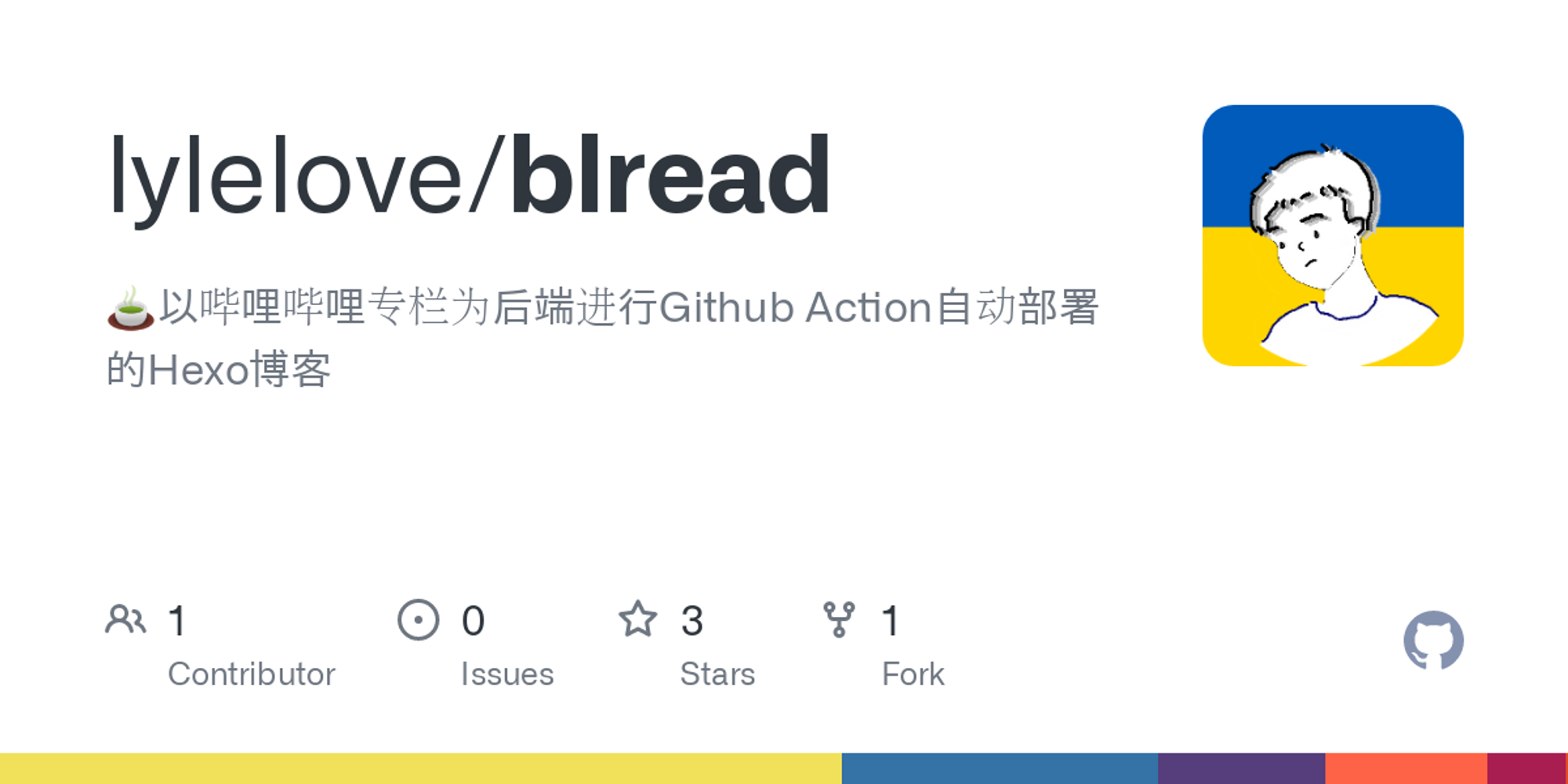 GitHub - lylelove/blread: 🍵以哔哩哔哩专栏为后端进行Github Action自动部署的Hexo博客