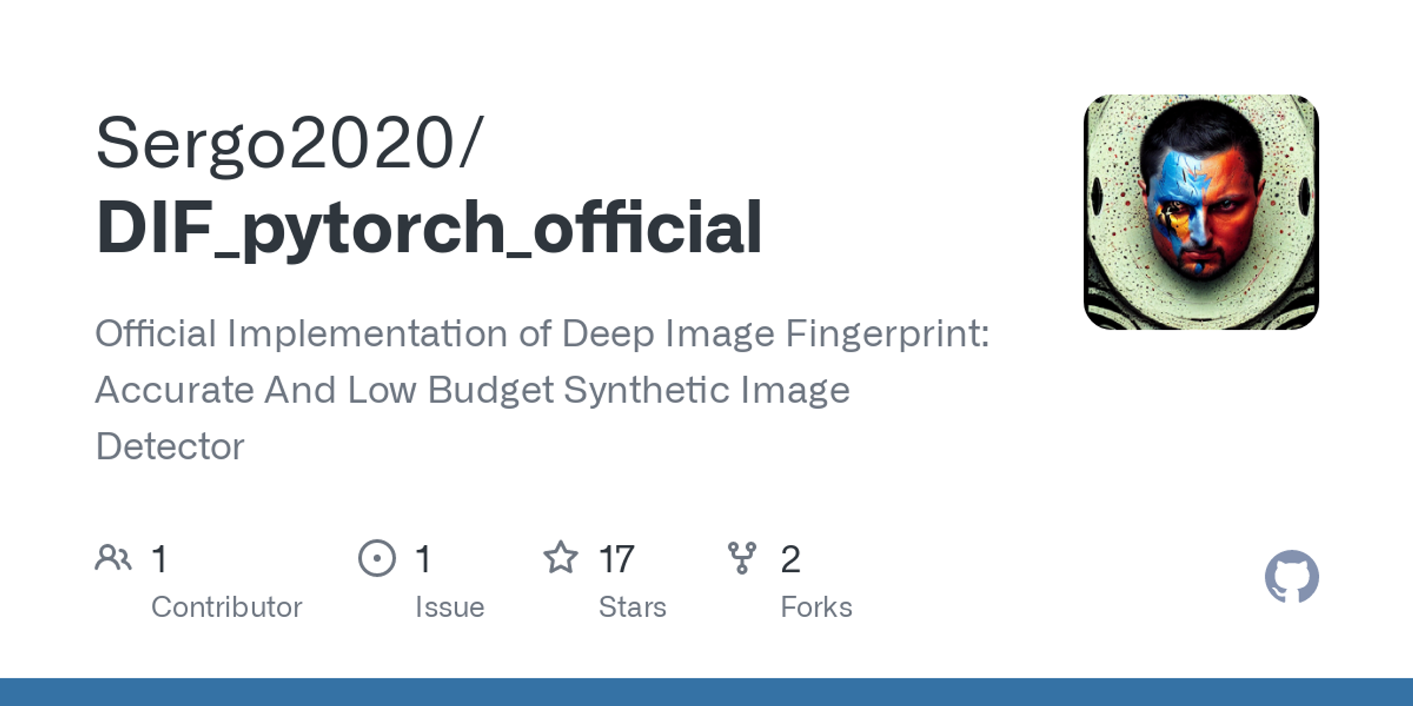 GitHub - Sergo2020/DIF_pytorch_official: Official Implementation of Deep Image Fingerprint: Accurate And Low Budget Synthetic Image Detector