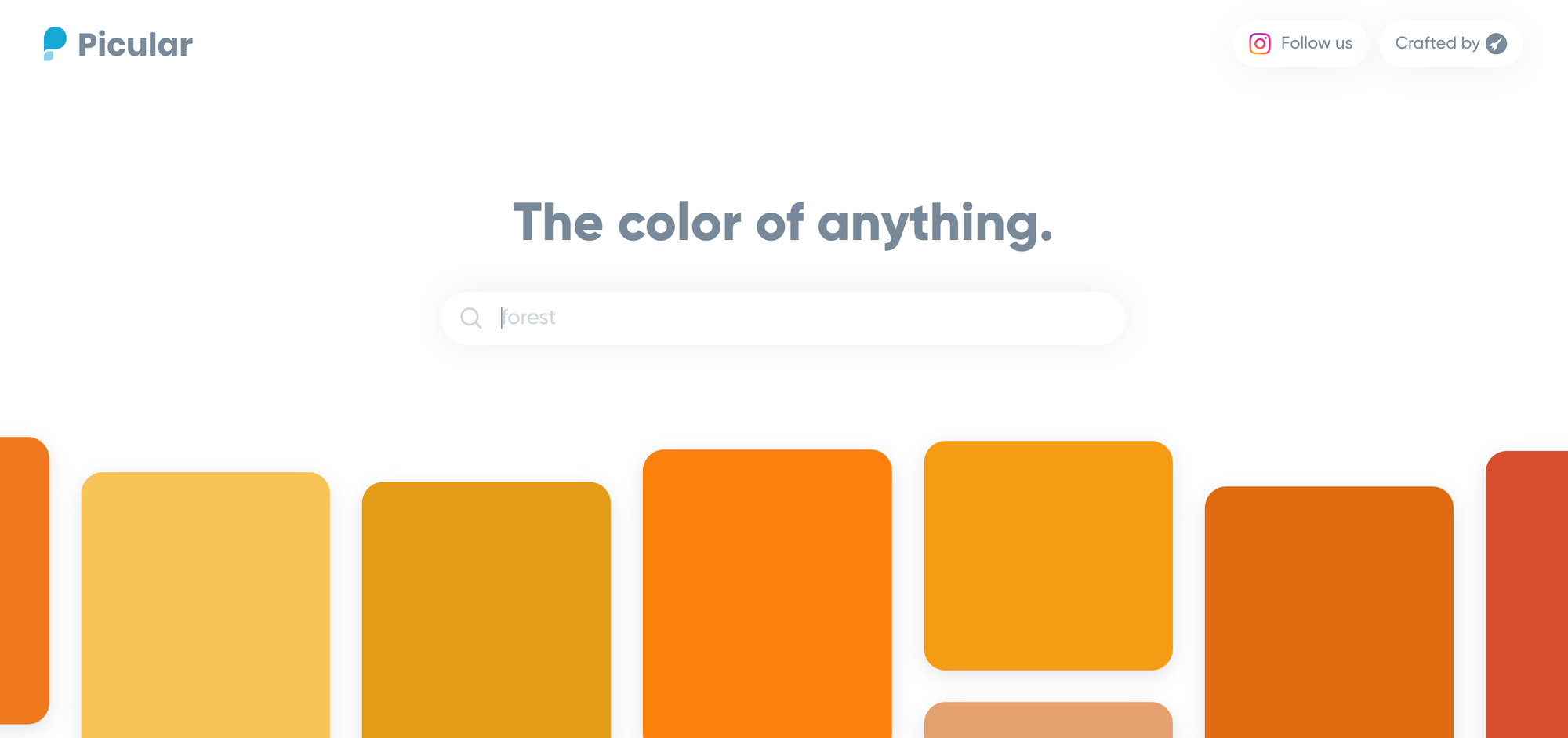 Picular, tool per ispirazione sui colori