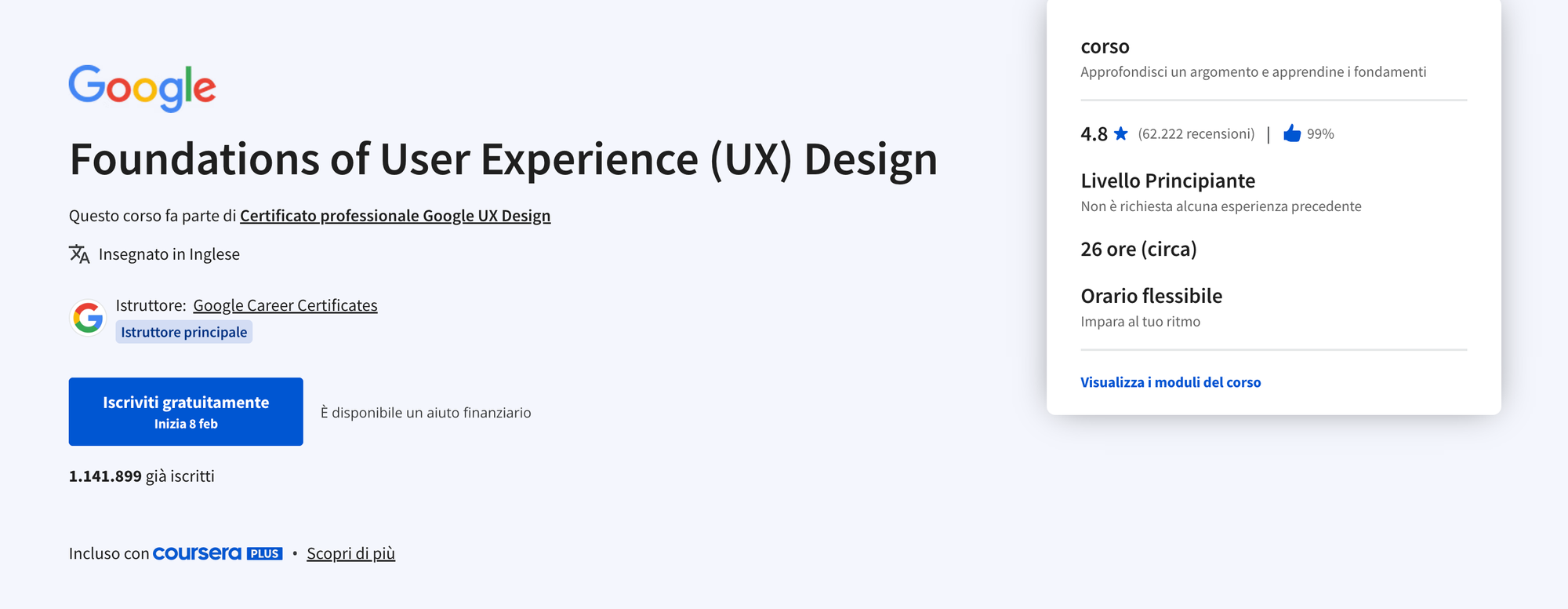 Foundation of User Experience Design, corso in UX di Google