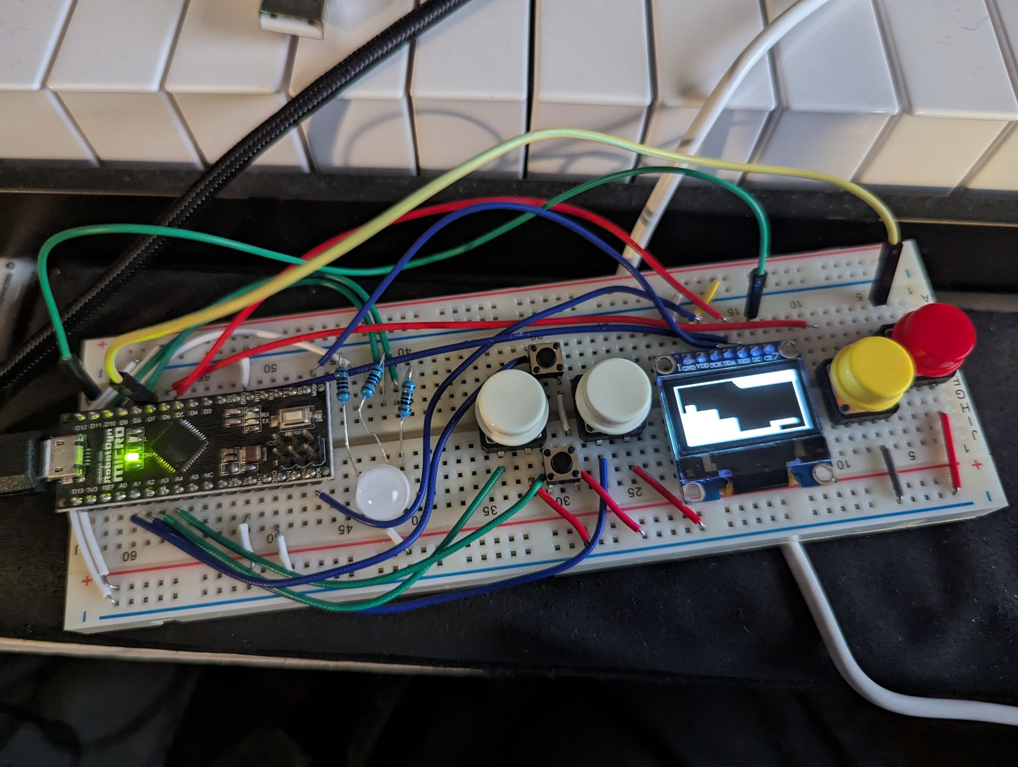 My breadboard Arduboy ended up looking like this!