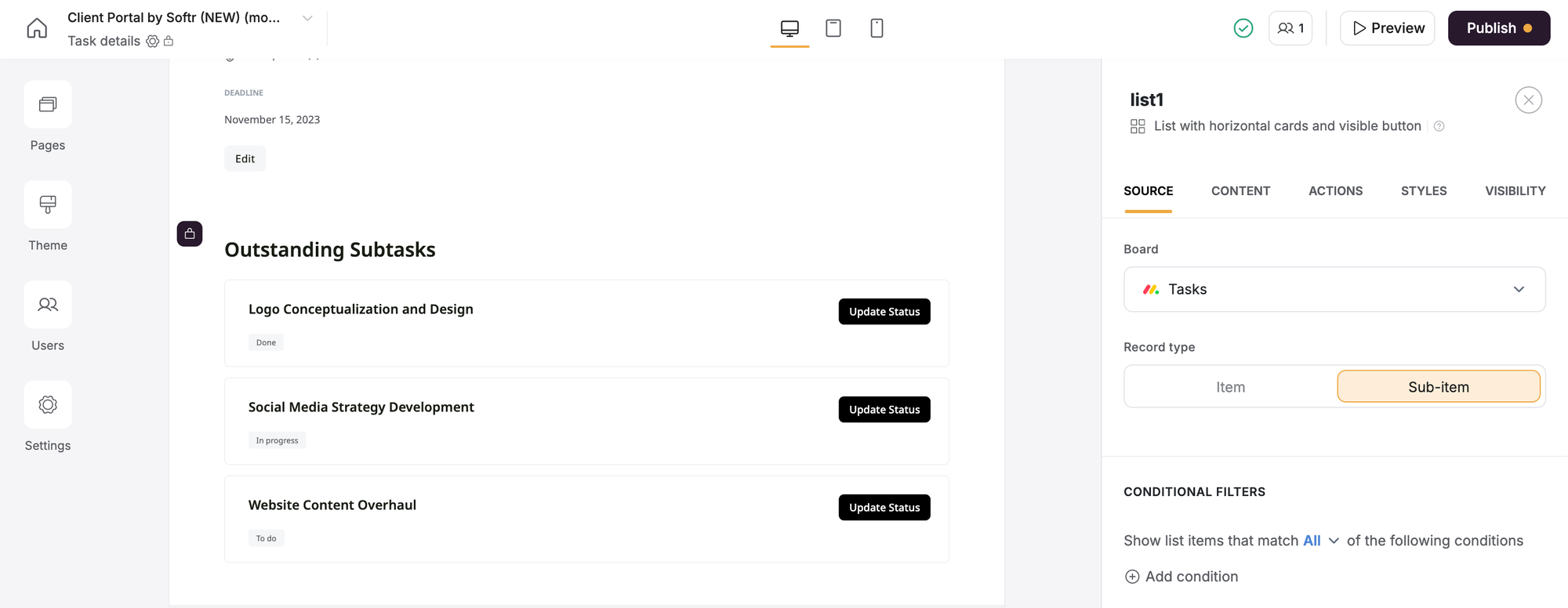 Sub-items are shown as a Linked List.