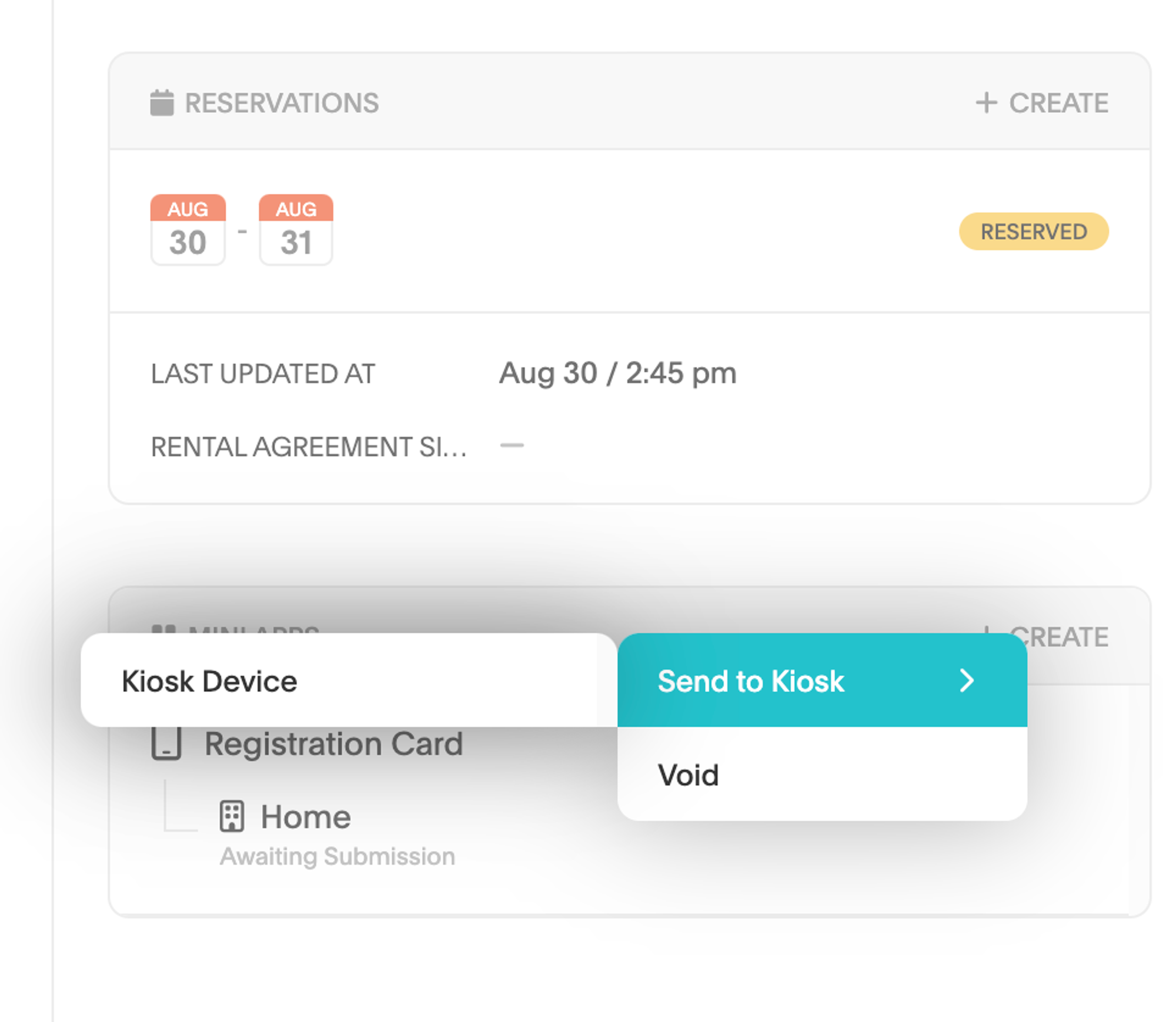 Select “Send to Kiosk” and choose the device you want to send it to