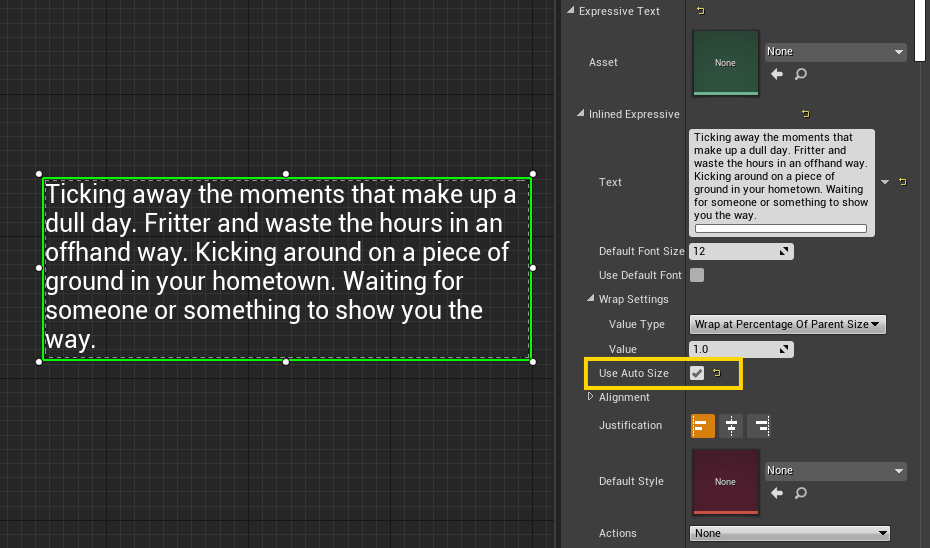 Using the Auto Size option on a Expressive Text Widget.
