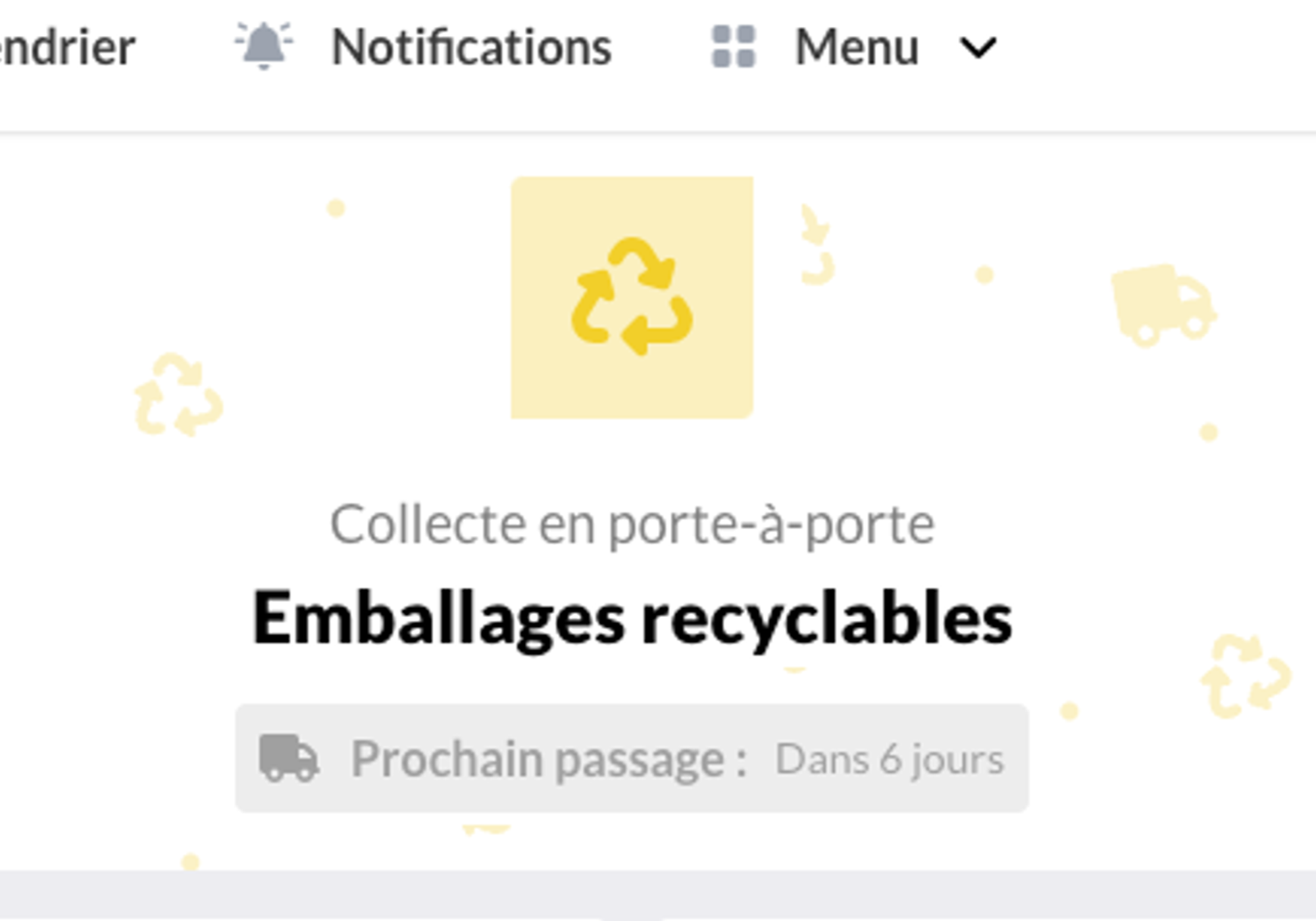 En icon principale d’illustration d’une collecte ainsi que sur les icons dans la trame derrière