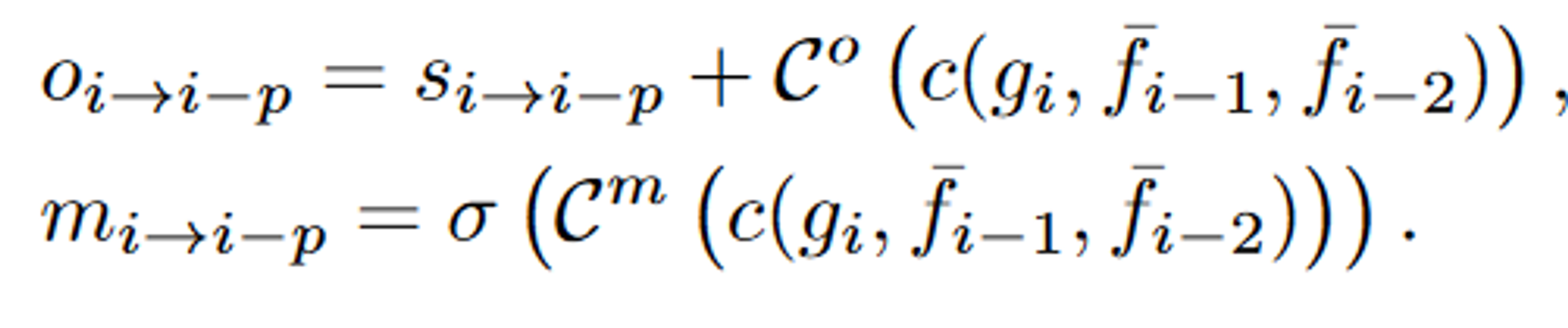  p=1,2；σ表示sigmoid计算；C表示卷积操作；c表示在通道数上叠加 