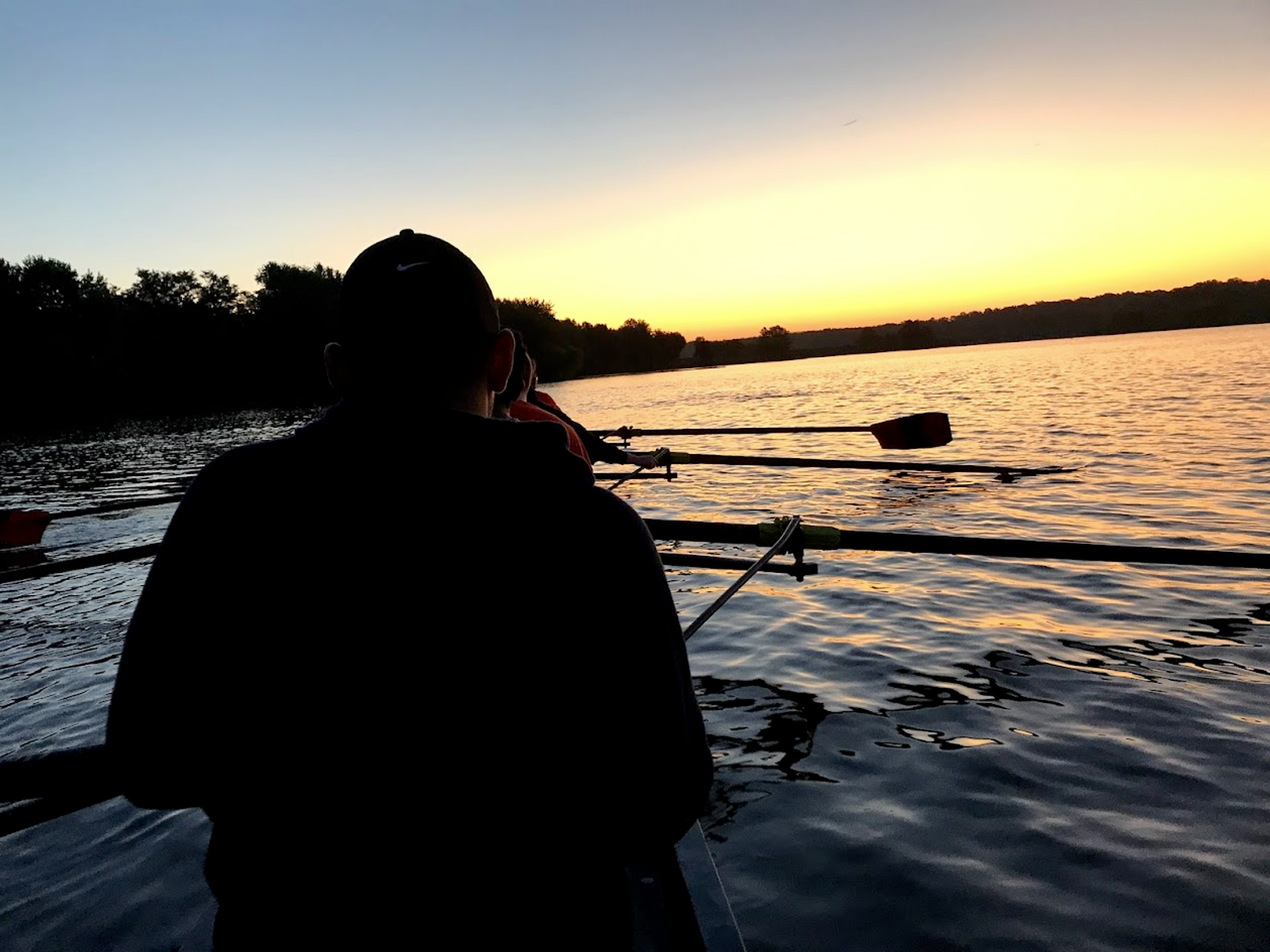 A sunrise row picture I snapped - I was 2-seat in this pic, 2nd from the back