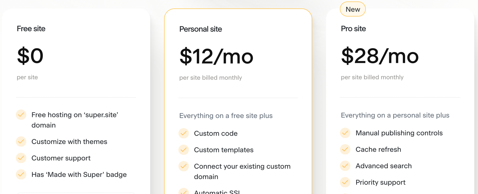 Super.so pricing plans