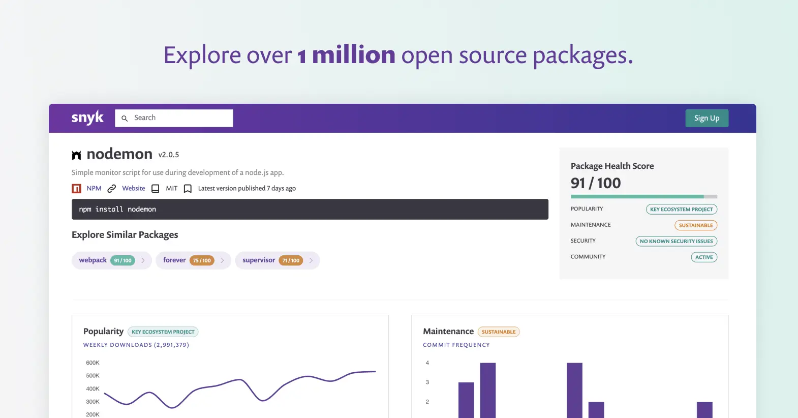 Choose the best package - Snyk Open Source Advisor