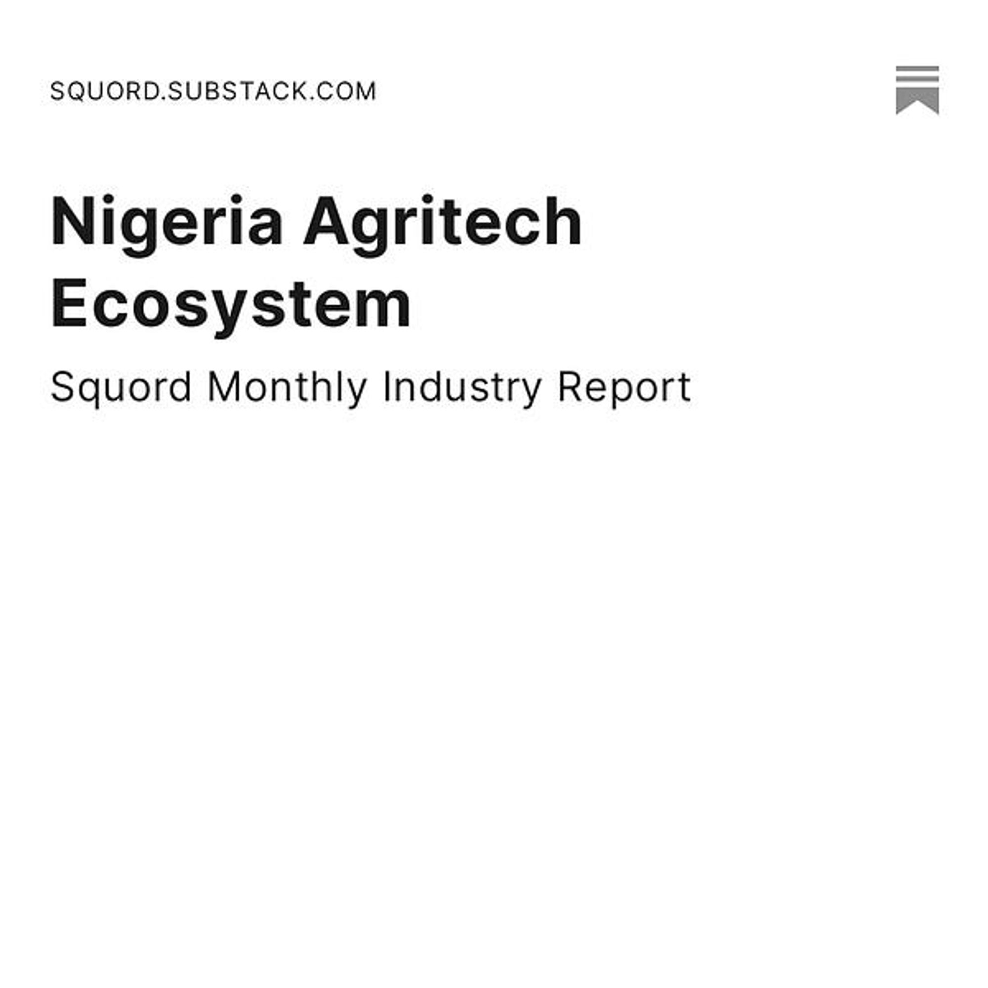 Nigeria Agritech Ecosystem