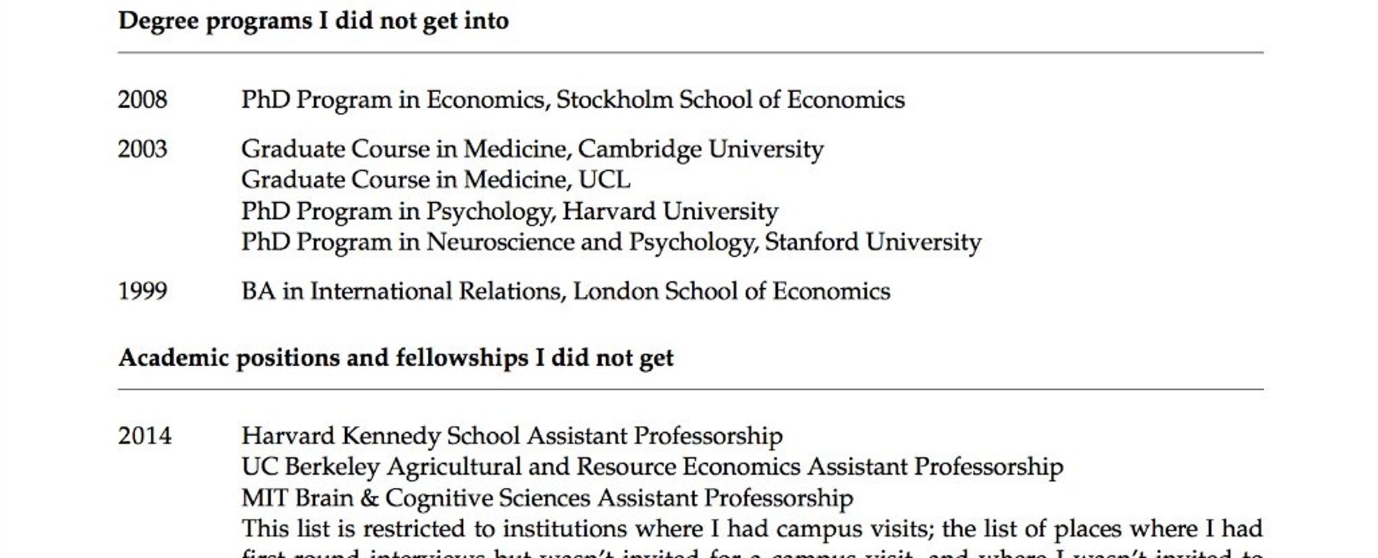 This Princeton Professor's CV of Failures Is Something We Should All Learn From